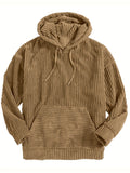 Romildi Vintage Corduroy Hoodies For Men, Men's Casual Pullover Hooded Sweatshirt With Kangaroo Pocket Streetwear For Winter Fall, As Gifts