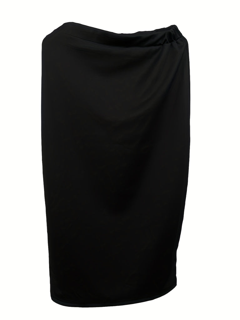 Romildi Romildi Back Split Bodycon Skirt, Elegant Skirt For Spring & Summer, Women's Clothing