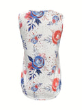 Romildi Brighten Up Your Summer Wardrobe with this Floral Print Square Neck Tank Top!