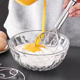 Stainless Steel Whisk Set, 1Pc Manual Baking Tool for Mixing Flour, Beating Cream, Dough Mixer, Kitchen Gadget for Cooking - Egg Beater with Double Eye Rings