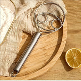 Stainless Steel Whisk Set, 1Pc Manual Baking Tool for Mixing Flour, Beating Cream, Dough Mixer, Kitchen Gadget for Cooking - Egg Beater with Double Eye Rings