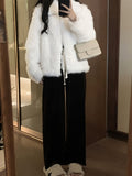 Romildi Fuzzy Solid Coat, Casual Long Coat For Fall & Winter, Women's Clothing