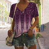 Romildi Fashion Women's T-Shirt 3D Flower Print Tee Casual Retro   T Shirts for Women Summer New Female Clothing Streetwear Shirt