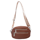 2025 Cross-border Korean version of the new girl's mobile phone breast bag, simple pu messenger bag, trendy fashion zipper women's shoulder small round bag