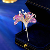 2025 Elegant temperament high-end flower coat jacket accessories women's corsage anti-light pin silk scarf buckle lily brooch