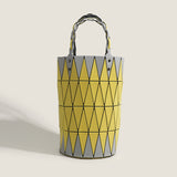 2025 popular new vegetable basket hand bag Japanese geometric diamond bucket bag fashionable and simple contrasting color shoulder armpit bag