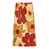 New skirt collection summer A-shaped skirt women's skirt medium and long design sense niche high waist printed skirt