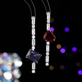 2025 Simple and stylish asymmetrical heart-shaped earrings, single-row zircon earrings, femininity, niche design, high-end earrings for women