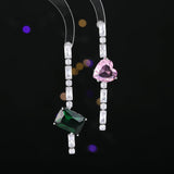 2025 Simple and stylish asymmetrical heart-shaped earrings, single-row zircon earrings, femininity, niche design, high-end earrings for women