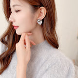 2025 S925 silver needle  retro temperament niche fashion earrings trendy zircon inlaid high-end pearl stud earrings