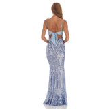 hot-selling 2025 women's clothing sexy suspender sky blue sequin dress strap short skirt evening dress