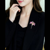 2025 Elegant temperament high-end flower coat jacket accessories women's corsage anti-light pin silk scarf buckle lily brooch