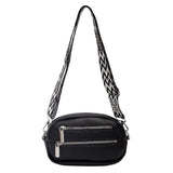 2025 Cross-border Korean version of the new girl's mobile phone breast bag, simple pu messenger bag, trendy fashion zipper women's shoulder small round bag