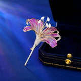 2025 Elegant temperament high-end flower coat jacket accessories women's corsage anti-light pin silk scarf buckle lily brooch