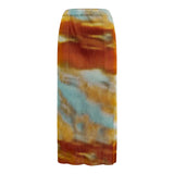 New skirt collection summer A-shaped skirt women's skirt medium and long design sense niche high waist printed skirt