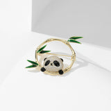 2025 Guochao new Chinese high-end accessories corsage niche design Chinese style bamboo rising cute panda brooch