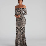 2025 popular summer new 2025 temperament sequins sexy one-word collar dress banquet evening dress long dress women