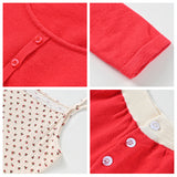 Spring 2025 new high-end red waist temperament thin top suspender skirt set M1546