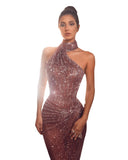 2025 new New Popular trade women's clothing independent station ebay sexy sequins slit trailing banquet dress evening dress