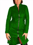2025 autumn new PU leather New sexy long waist dress leather skirt zipper leather coat