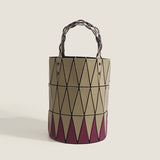 2025 popular new vegetable basket hand bag Japanese geometric diamond bucket bag fashionable and simple contrasting color shoulder armpit bag