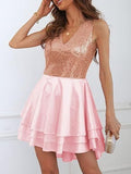2025 Popular, 2025 and the Middle East popular new Popular trade dress V-neck sequined splicing evening dress summer