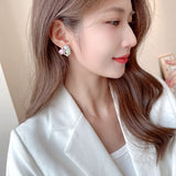 2025 S925 silver needle sweet temperament super fairy princess style earrings  romantic niche design feeling dripping oil flower stud earrings