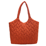 2025 Bag Women's 2025 Spring New Mori Simple Oxford Cloth Shoulder Bag Embroidery Thread Fashion Embroidery Thread Rhombus Crossbody Bag
