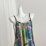 2025 Seaside vacation suspender dress children summer new  retro floral temperament beach dress