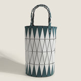 2025 popular new vegetable basket hand bag Japanese geometric diamond bucket bag fashionable and simple contrasting color shoulder armpit bag