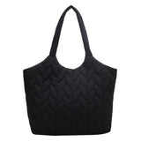 2025 Bag Women's 2025 Spring New Mori Simple Oxford Cloth Shoulder Bag Embroidery Thread Fashion Embroidery Thread Rhombus Crossbody Bag