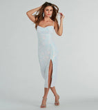 Popular, 2025 and the Middle East sexy V-neck sequined evening dress elegant split fork banquet Party party dress (2 colors)