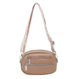 2025 Cross-border Korean version of the new girl's mobile phone breast bag, simple pu messenger bag, trendy fashion zipper women's shoulder small round bag