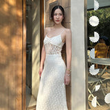 2025 style 2025 spring new women's clothing thin fishtail skirt slim temperament celebrity lace dress