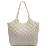 2025 Bag Women's 2025 Spring New Mori Simple Oxford Cloth Shoulder Bag Embroidery Thread Fashion Embroidery Thread Rhombus Crossbody Bag
