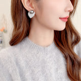 2025 S925 silver needle  retro temperament niche fashion earrings trendy zircon inlaid high-end pearl stud earrings