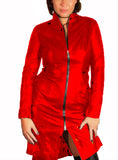 2025 autumn new PU leather New sexy long waist dress leather skirt zipper leather coat