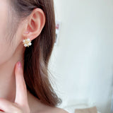 2025 S925 silver needle niche design earrings woven rope knot advanced sense small exquisite versatile simple pearl stud earrings