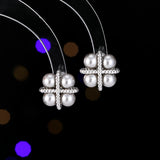 2025 S925 silver needle niche design earrings woven rope knot advanced sense small exquisite versatile simple pearl stud earrings