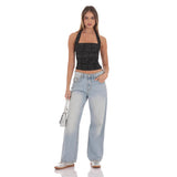 Popular, 2025,  New new sequined suspenders, black vest, slim-fitting fashion new small vest top