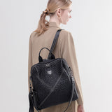 2025 popular new backpack women's fashion backpack Korean version of casual versatile soft leather large-capacity commuter travel bag women