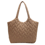 2025 Bag Women's 2025 Spring New Mori Simple Oxford Cloth Shoulder Bag Embroidery Thread Fashion Embroidery Thread Rhombus Crossbody Bag