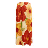 New skirt collection summer A-shaped skirt women's skirt medium and long design sense niche high waist printed skirt