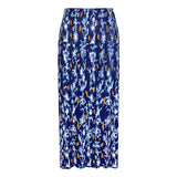 Printed skirt women's summer spring new high-waisted split A-shaped skirt showing thin temperament hip-wrapped pleated skirt children