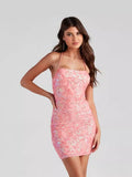 2025 women's clothing  summer new sequined suspender beads sexy hip-wrapped slim dress