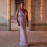 2025 New popular new  women's clothing party sequins sexy backless dress dress evening dress