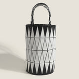 2025 popular new vegetable basket hand bag Japanese geometric diamond bucket bag fashionable and simple contrasting color shoulder armpit bag