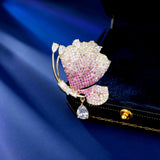 2025 Break the cocoon into a butterfly, elegant and gentle temperament, high-end butterfly brooch, copper inlaid zircon coat, coat, corsage pin accessories