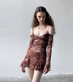 2022 autumn fashion new women's clothing retro off-the-shoulder sexy temperament dress high-waisted slim suspender skirt