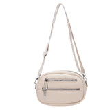 2025 Cross-border Korean version of the new girl's mobile phone breast bag, simple pu messenger bag, trendy fashion zipper women's shoulder small round bag